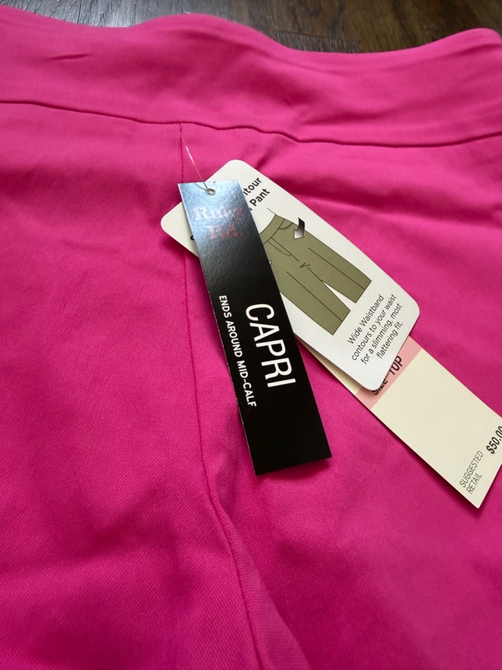 Ruby Rd. Hot Pink Pull-On Capri Pants - Picture 6 of 11